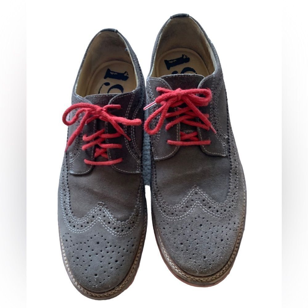 Nordstrom 1901 Suede Mens 1637 Gray Shoes Lace Up LeatherUpper and Lining Sz 10